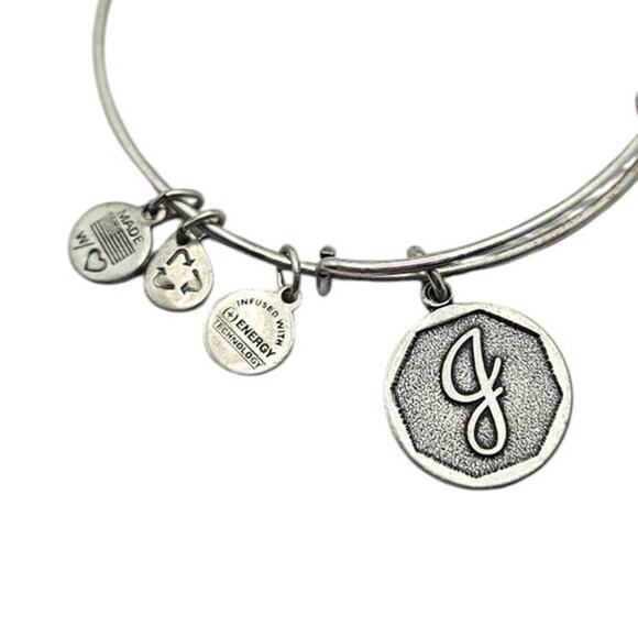 Alex and Ani "J" Initial Charm Bracelet – Rafaelian Silver Finish - Picture 6 of 6